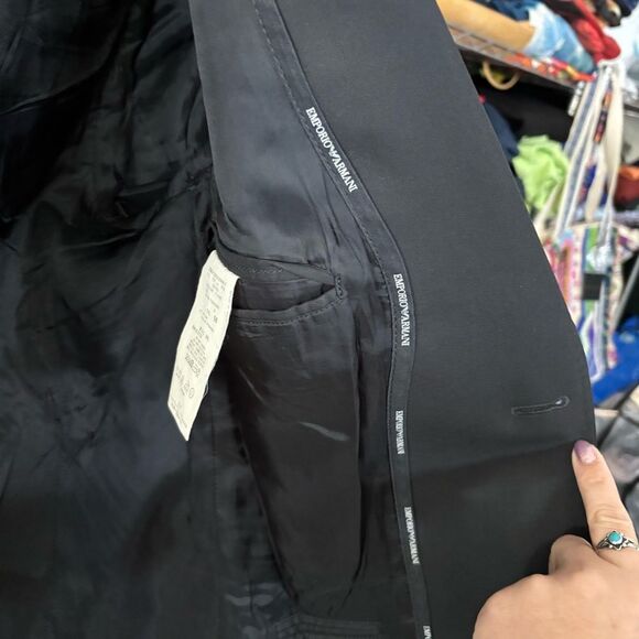 Emporio Armani size 50R Men's Black Suit Blazer Jacket quiet luxury 100% wool - Picture 9 of 10